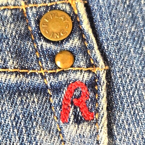 Replay Y2K Blue Rockxanne Jeans with Unique Pattern, Size 28/30, Made In Italy - Picture 13 of 16